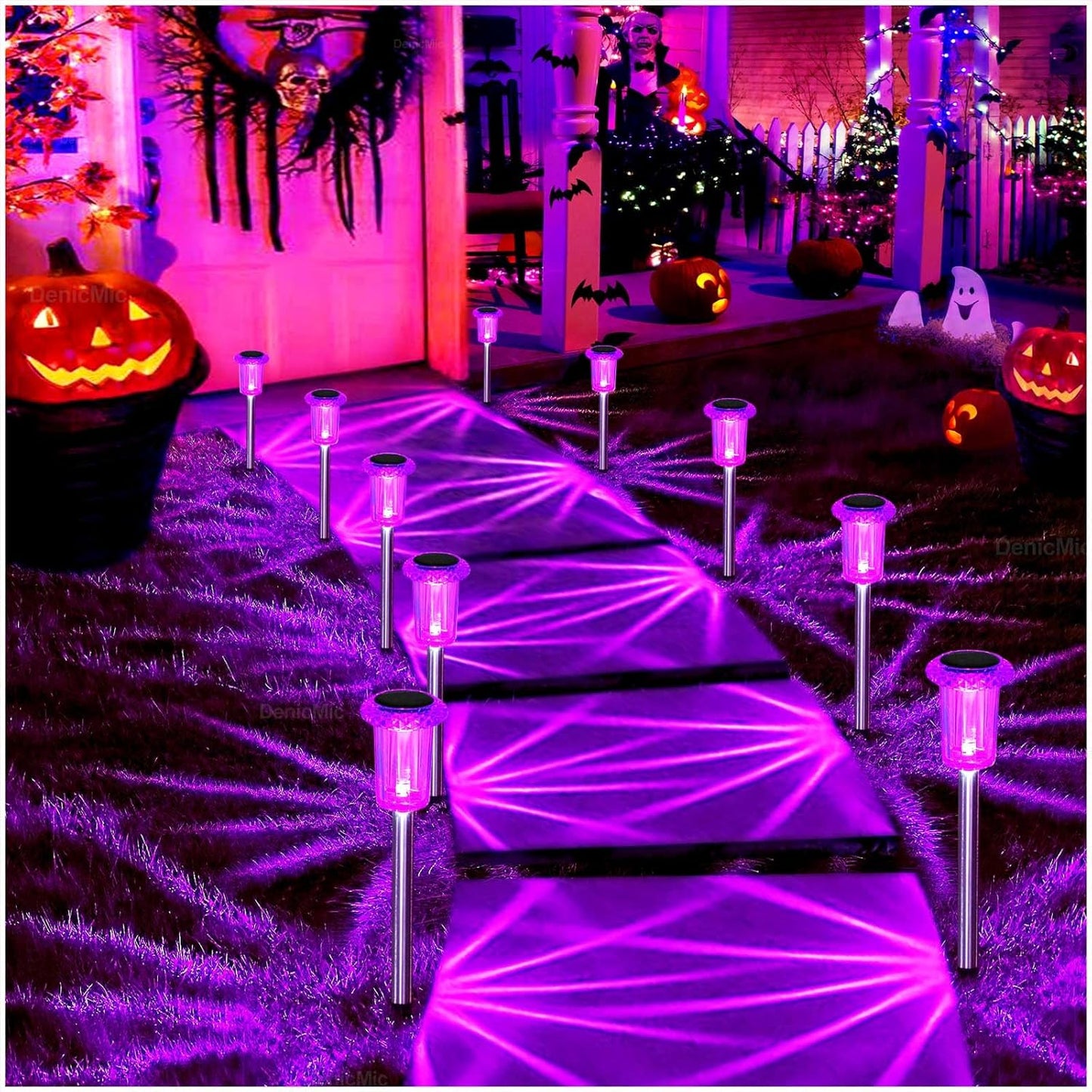 Solar Pathway Lights Outdoor – 10 Pack LED Garden Lamps, Waterproof, Cold White