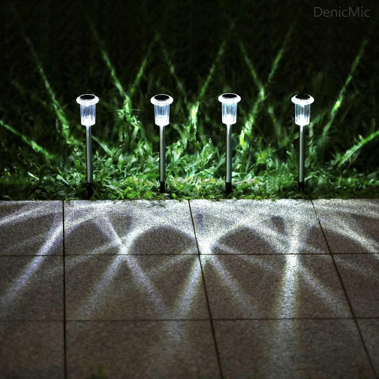 Solar Pathway Lights Outdoor – 10 Pack LED Garden Lamps, Waterproof, Cold White