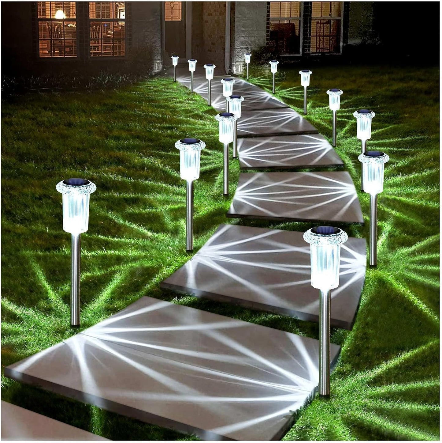 Solar Pathway Lights Outdoor – 10 Pack LED Garden Lamps, Waterproof, Cold White