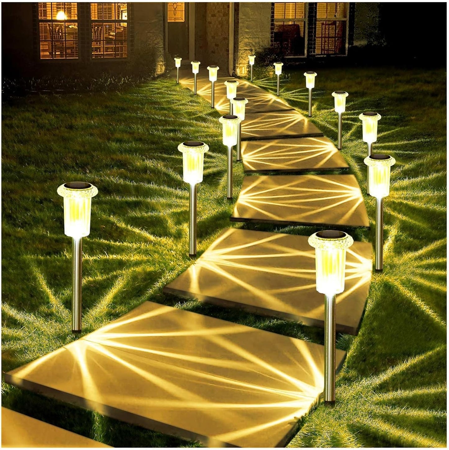 Solar Pathway Lights Outdoor – 10 Pack LED Garden Lamps, Waterproof, Cold White