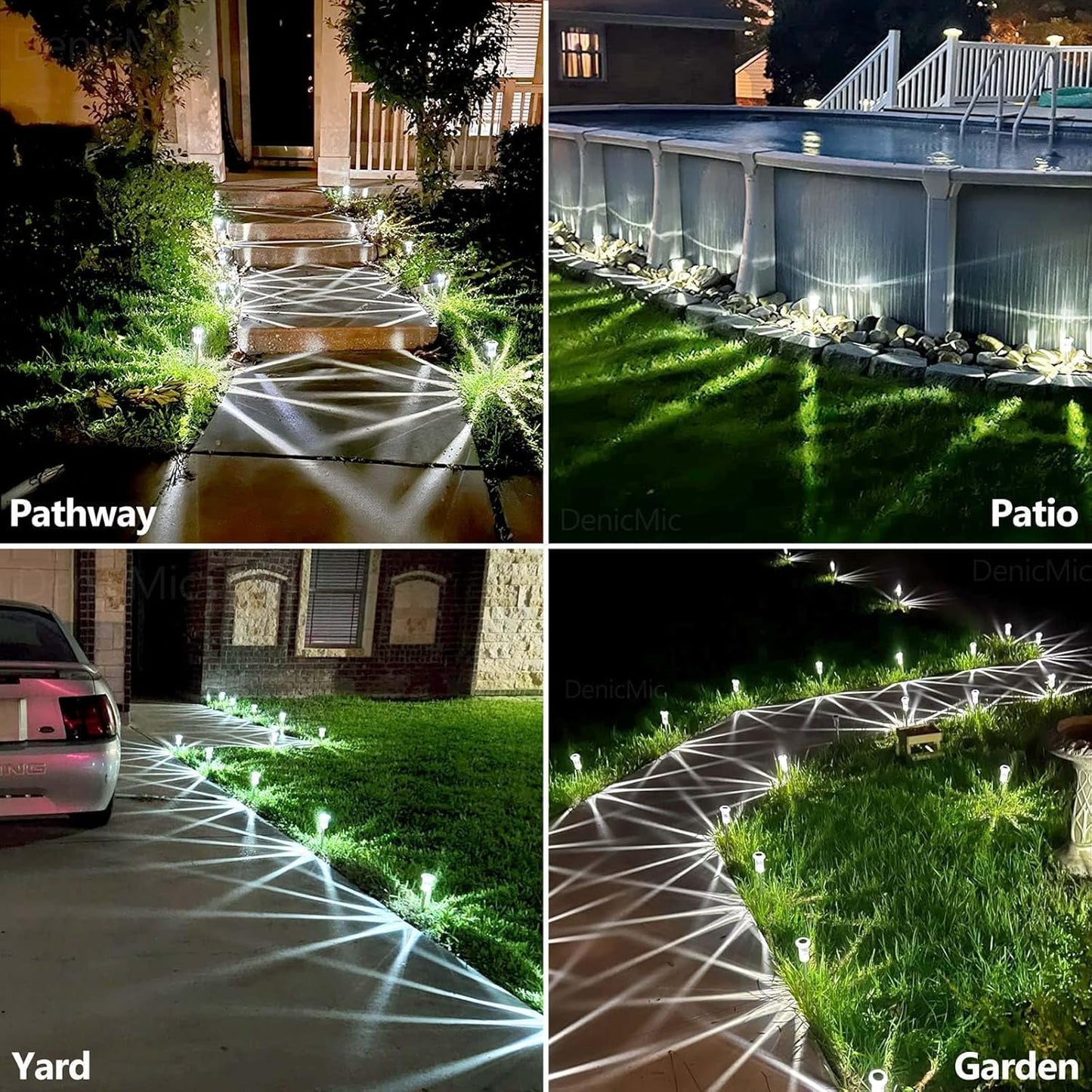 Solar Pathway Lights Outdoor – 10 Pack LED Garden Lamps, Waterproof, Cold White