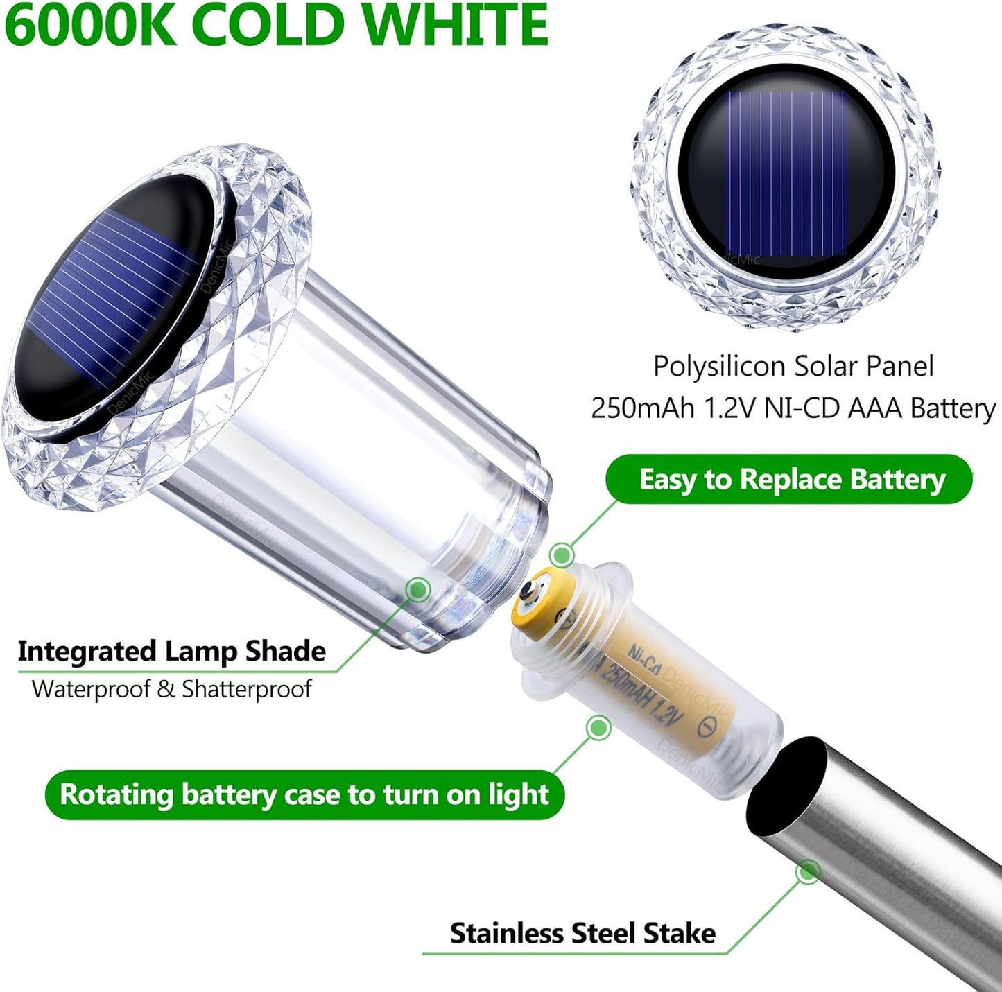 Solar Pathway Lights Outdoor – 10 Pack LED Garden Lamps, Waterproof, Cold White
