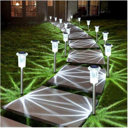 Solar Pathway Lights Outdoor – 10 Pack LED Garden Lamps, Waterproof, Cold White