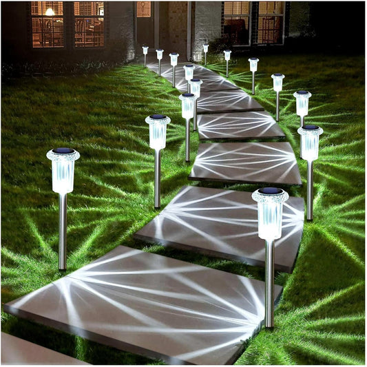 Solar Pathway Lights Outdoor – 10 Pack LED Garden Lamps, Waterproof, Cold White