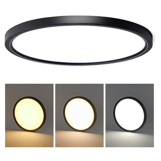 Ceiling light fixture with three color temperature options displayed below.