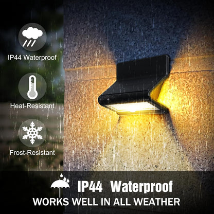 Outdoor light fixture on a wall with raindrops, highlighting its waterproof feature.