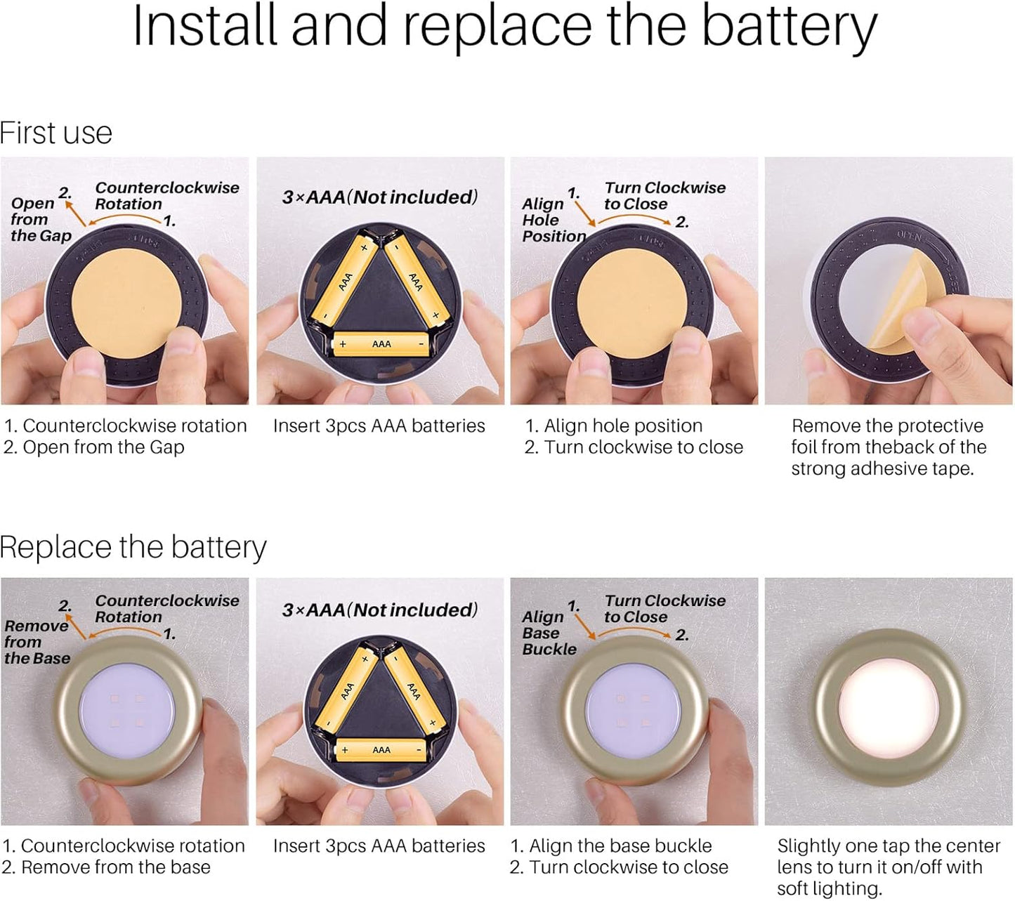 Step-by-step guide on how to install and replace a battery in a device.