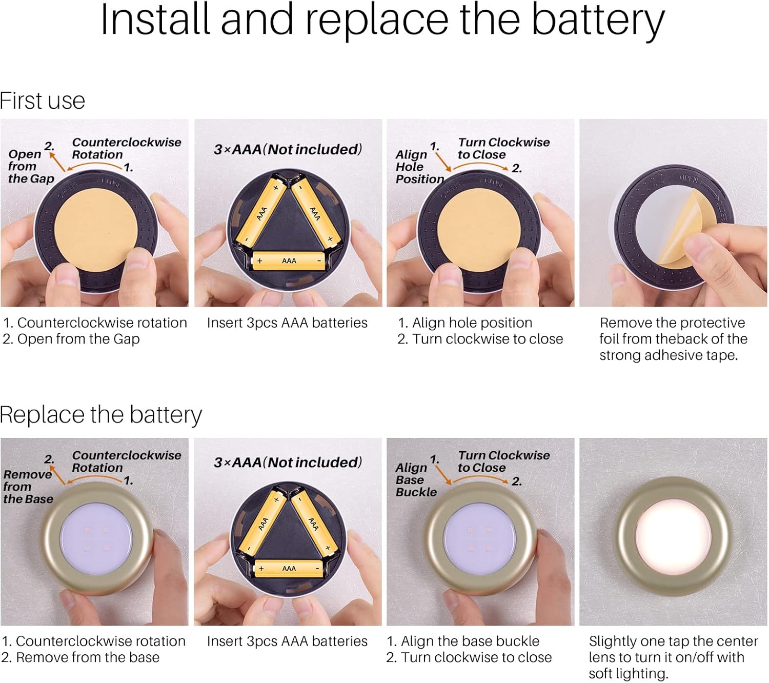 Step-by-step guide on how to install and replace a battery in a device.