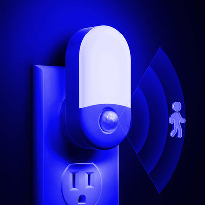 White motion sensor with blue background