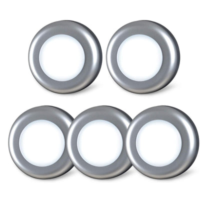 5-Pack Touch LED Puck Lights – Battery Operated, Stick-On, LED Sticky Button Lamps, Warm White (Gold)